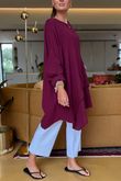 Made in Italy Paulo Pillow Cotton Honeycomb Parachute Tunic Beetroot